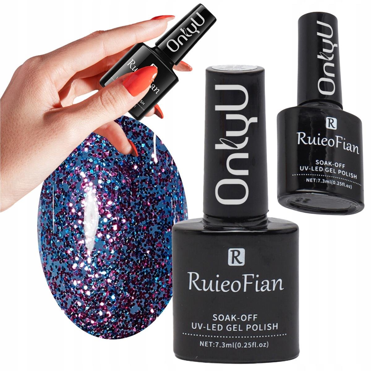 Fioletowo Niebieski Hybrydowy Lakier Do Paznokci Z Polyskiem Lakier Uv/L115