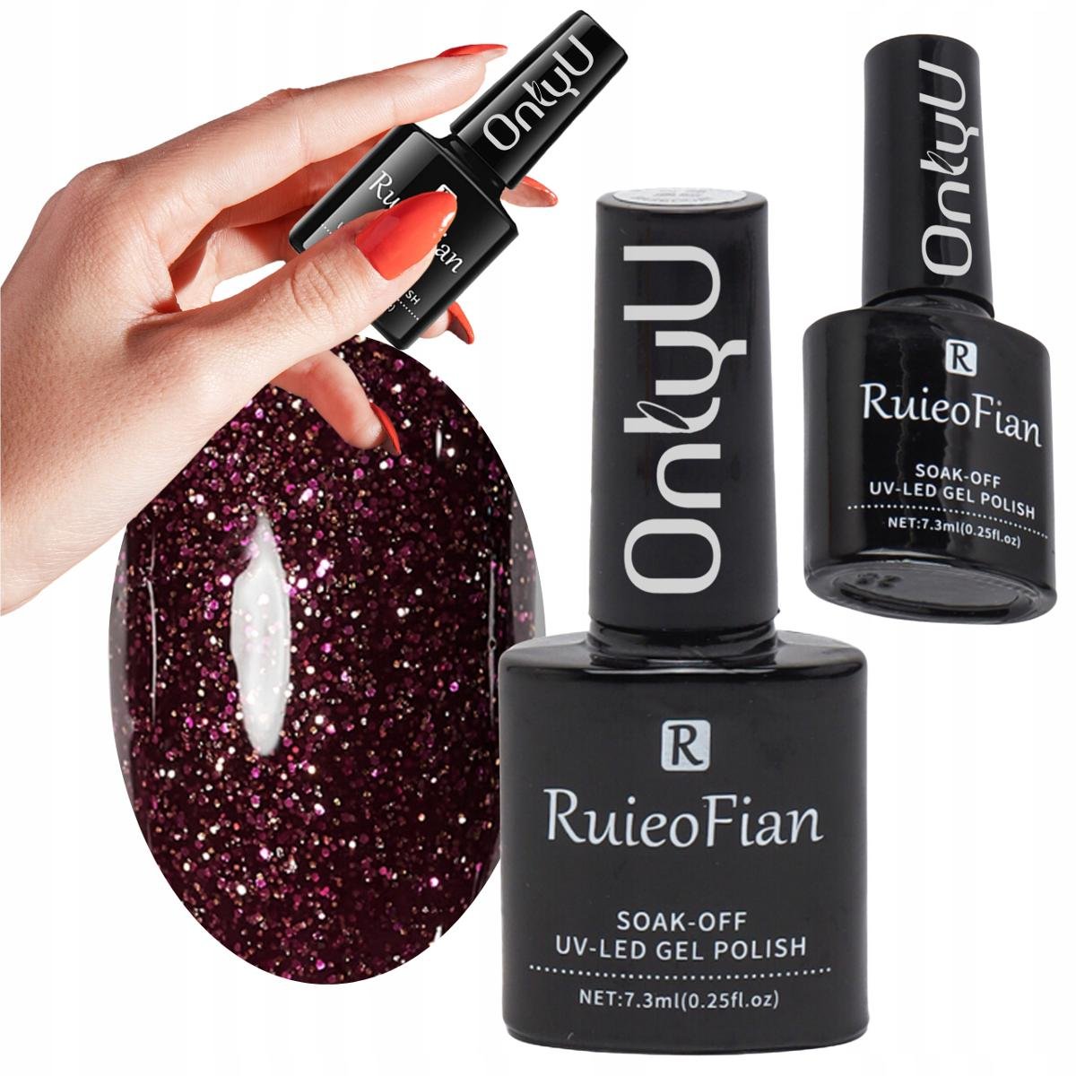 Czarno Burgundowy Hybrydowy Lakier Do Paznokci Z Polyskiem Lakier Uv/L124