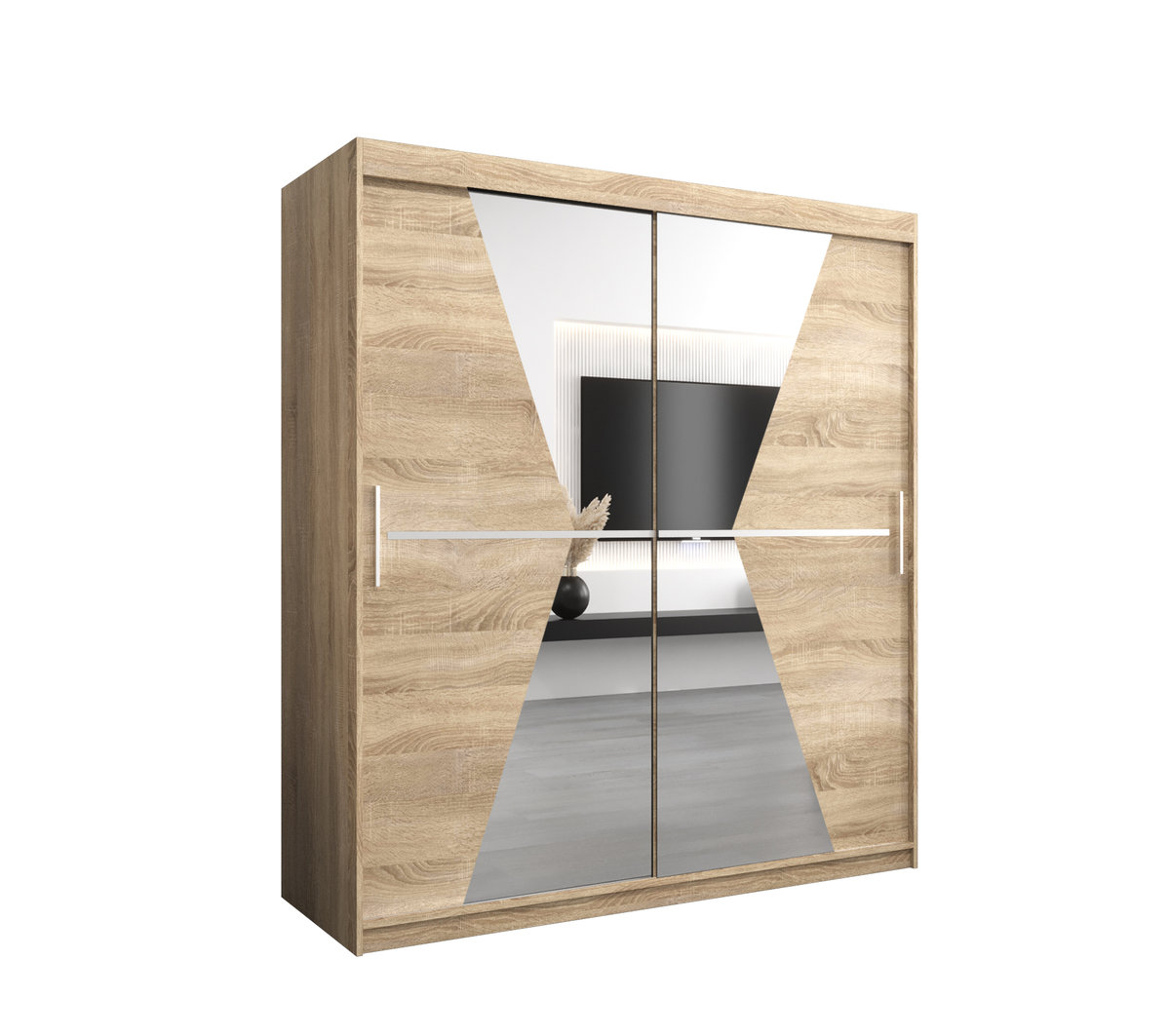 Szafa przesuwna Garderoba MAROKO 180 gł. 62 sonoma/sonoma