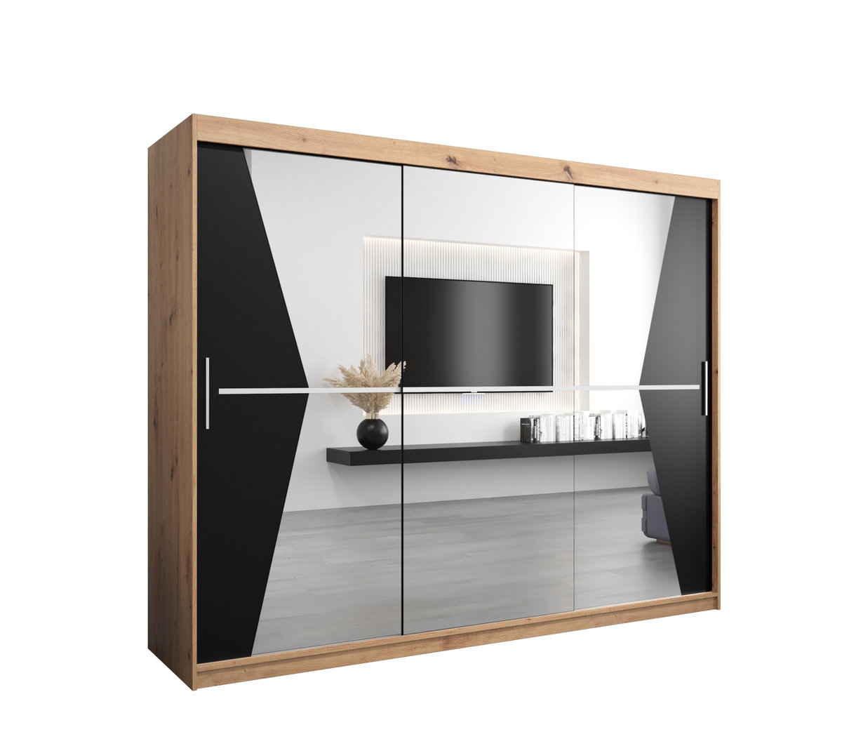 Szafa przesuwna Garderoba MAROKO 250 gł. 62 artisan/czarny