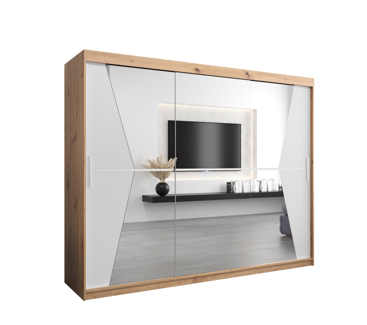 Szafa przesuwna Garderoba MAROKO 250 gł. 62 artisan/biały