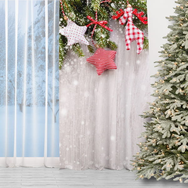 Zasłona WINTER  wzór BN03 | fotozasłona, ozdoby świąteczne 150 x 260 cm tkanina zaciemniająca