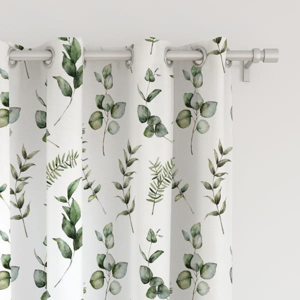Zasłona WINTER wzór BN29 | zielone gałązki 150 x 260 cm tkanina standard