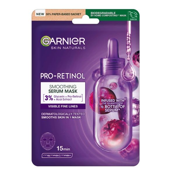 GARNIER Skin Naturals Pro-Retinol maska do twarzy 22g