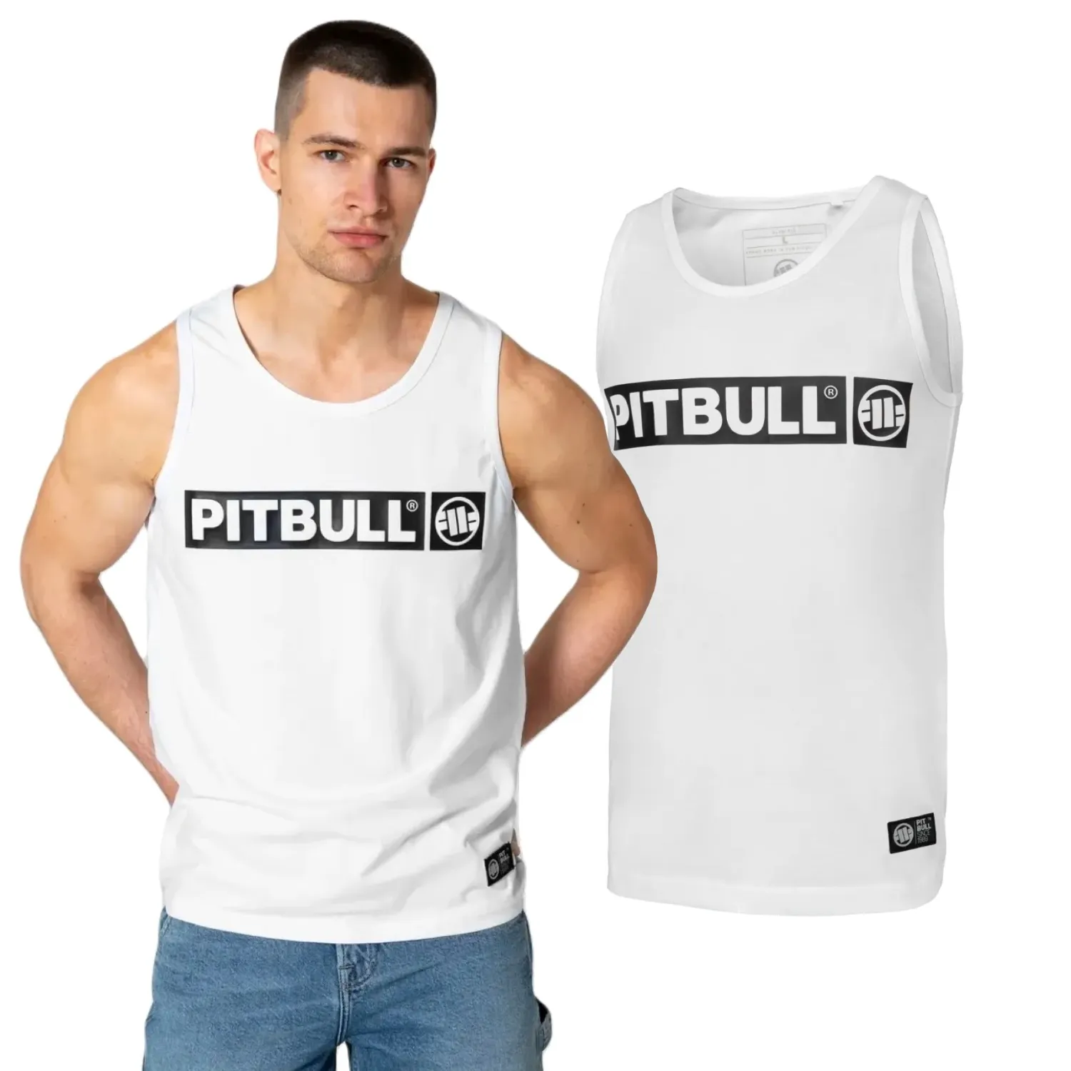 Tank Top PITBULL Middle Weight 190 Spandex Hilltop '25 - Biały