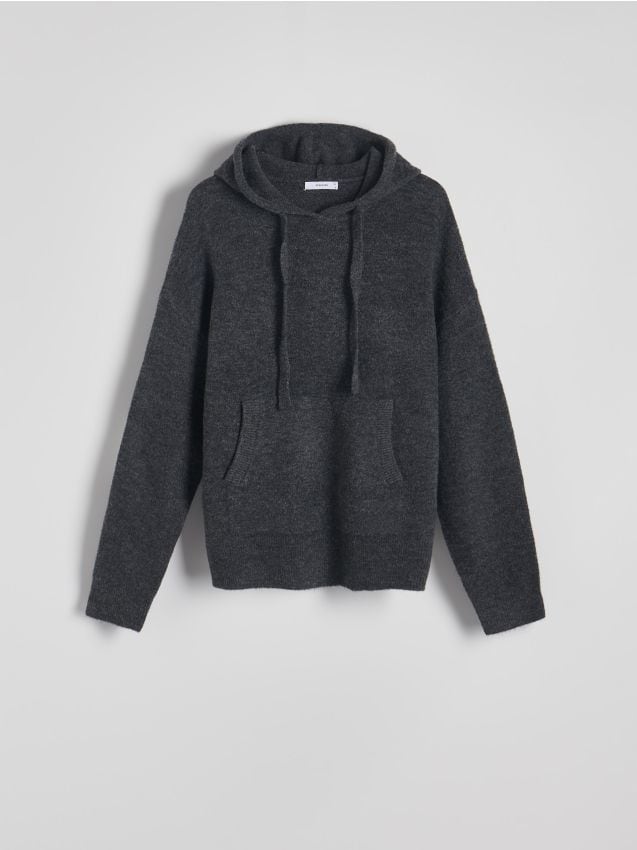 Reserved - Sweter z kapturem - ciemnoszary