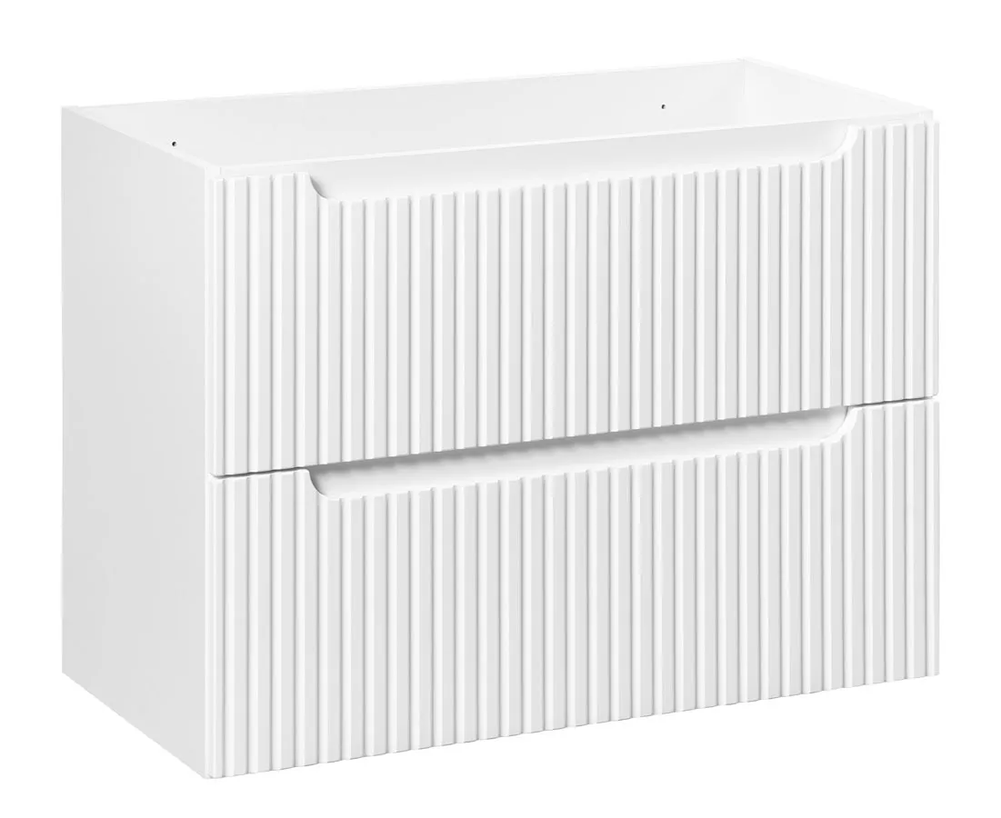 Biała ryflowana szafka łazienkowa z szufladami B2-B10