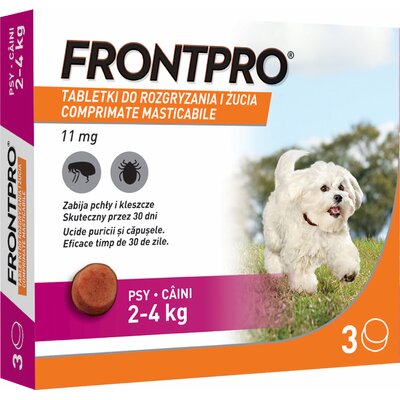 Boehringen Ingelheim Frontpro Tabletki Dla Psów Na Pchły i Kleszcze 2-4 kg 11,3 mg 3 Tabletki