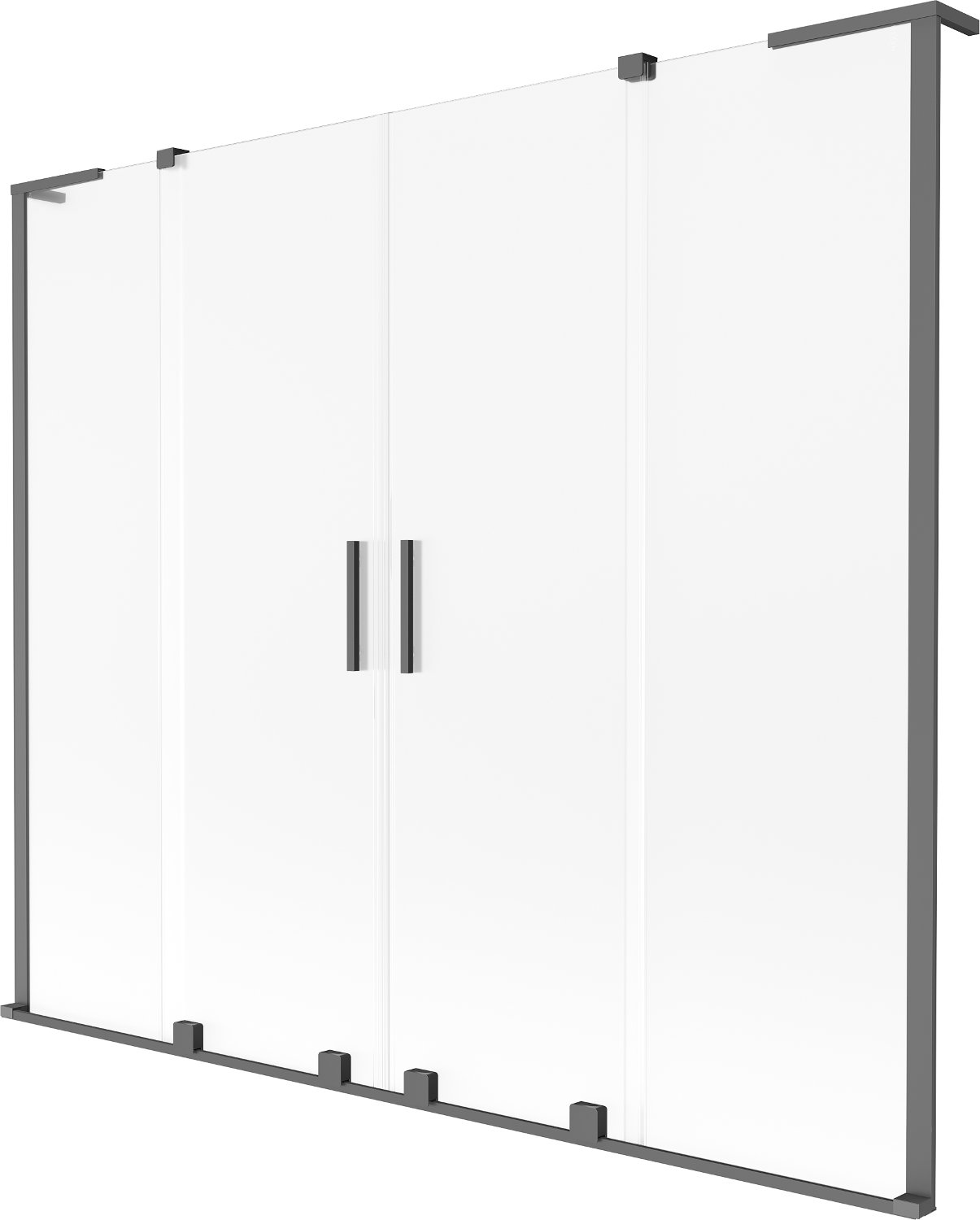 Mexen Velar L Duo parawan nawannowy 2-skrzydłowy rozsuwany 170 x 150 cm, szron, gun metal - 896-170-003-32-95