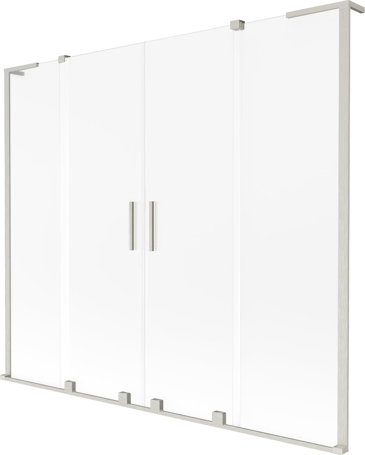 Mexen Velar L Duo parawan nawannowy 2-skrzydłowy rozsuwany 170 x 150 cm, szron, nikiel szczotkowany - 896-170-003-32-97