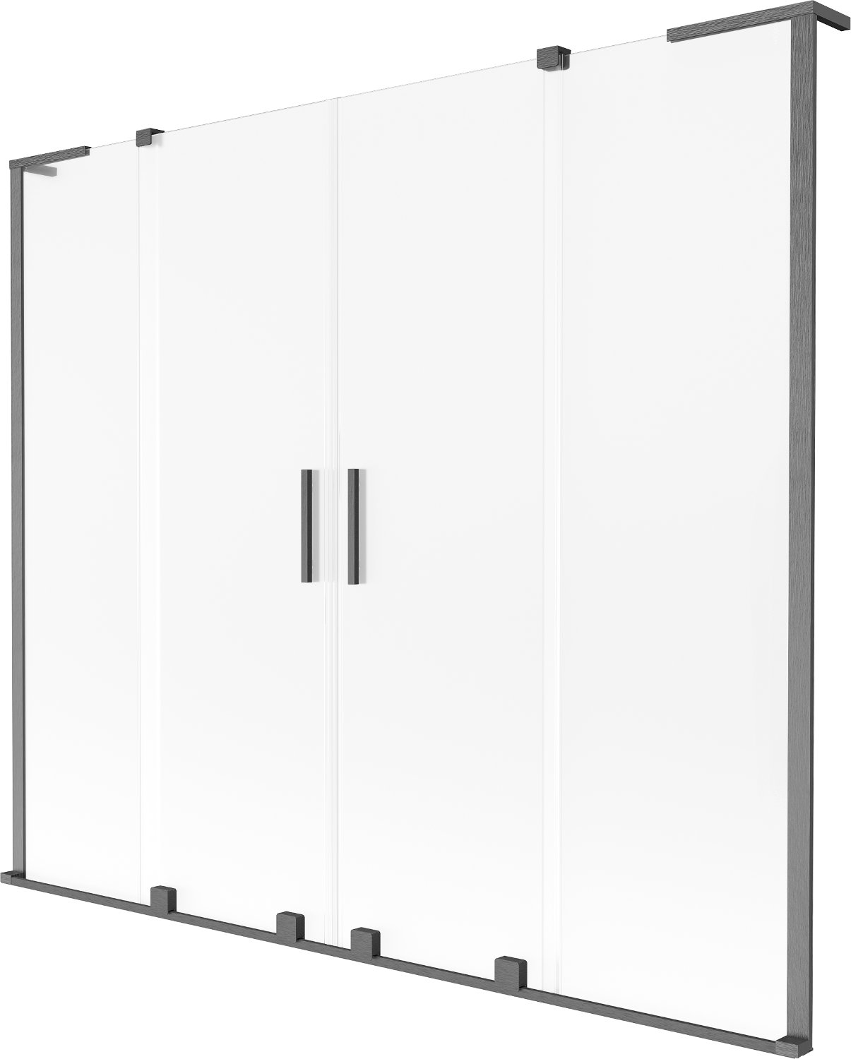 Mexen Velar L Duo parawan nawannowy 2-skrzydłowy rozsuwany 170 x 150 cm, szron, gun gray szczotkowany - 896-170-003-32-66