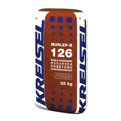 Zaprawa murarska do betonu komórkowego Murlep-B 126 M5 biała 25 kg KREISEL