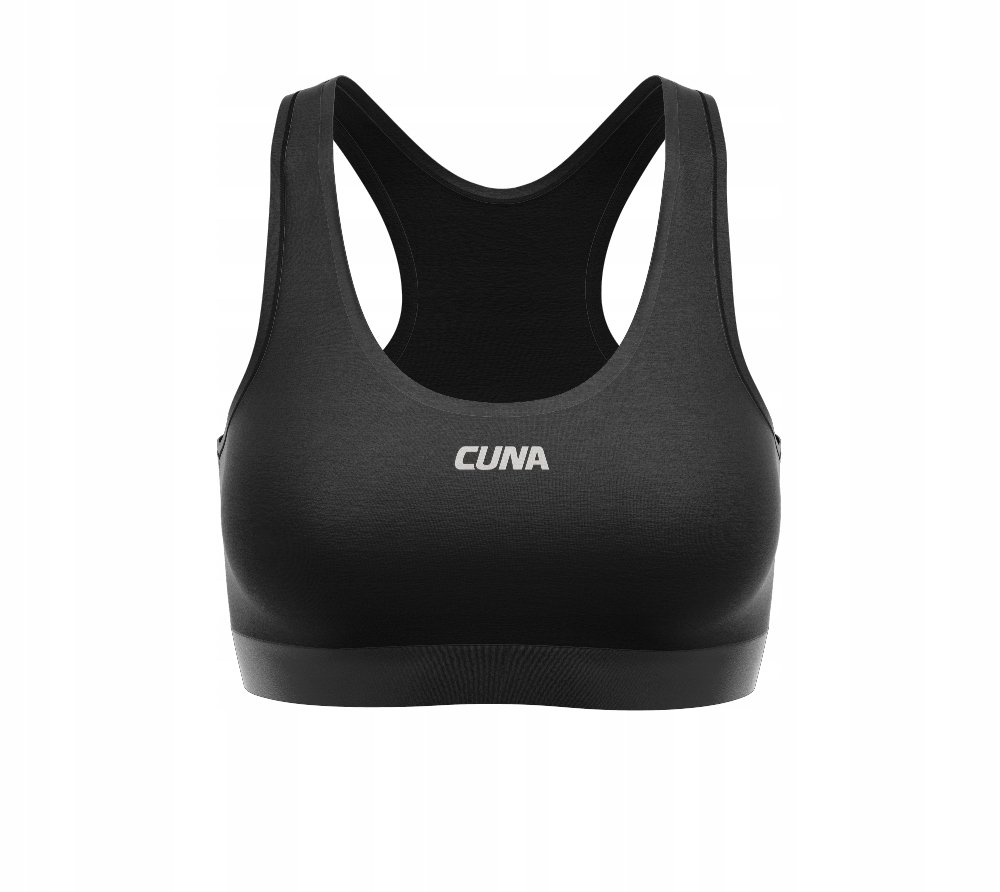 Biustonosz sportowy crop top damski czarny Cuna M