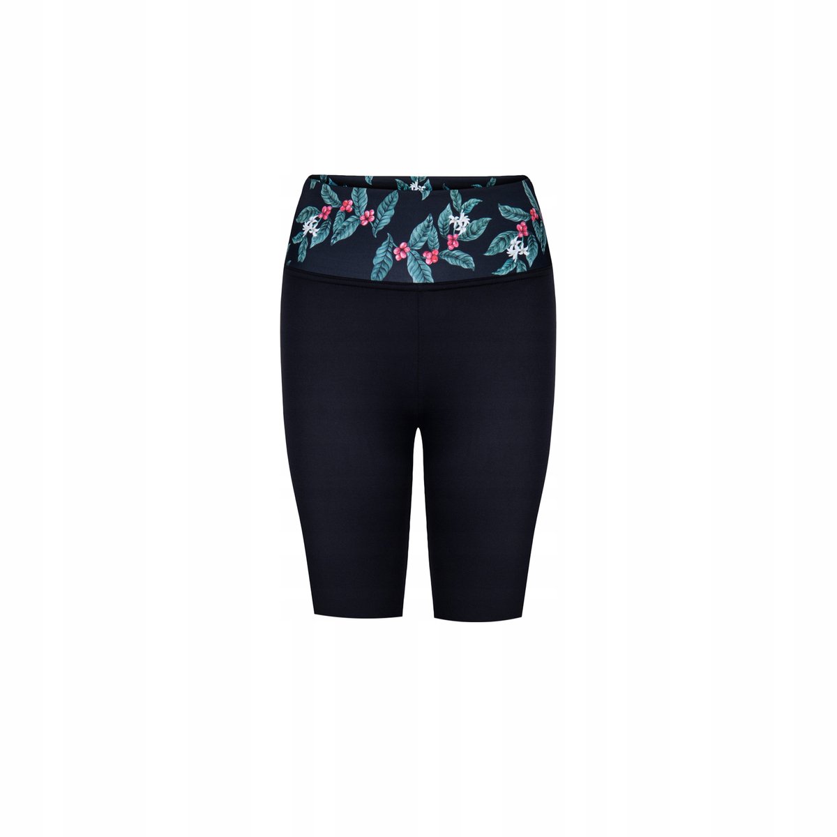 Legginsy krótkie spodenki damskie bawełniane prążkowane łosoś koral CUNA2XL