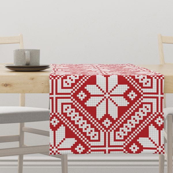 Bieżnik świąteczny WINTER wzór BN25 zimowy skandynawski wzór 40 x 260 cm