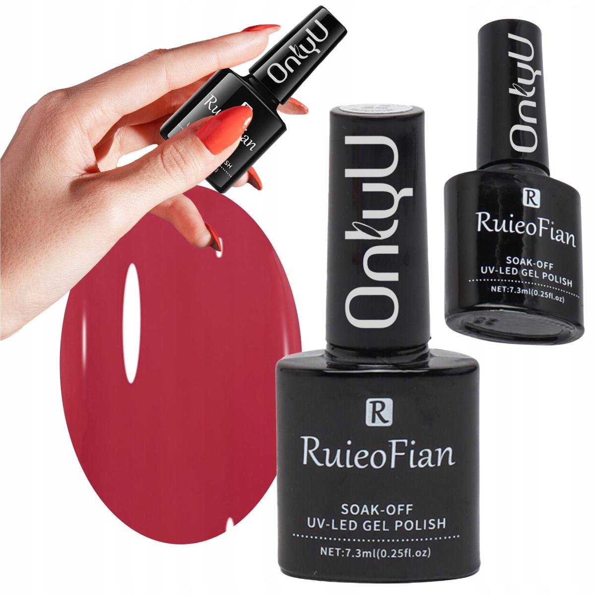 Wisniowy Rozowy Hybrydowy Lakier Do Paznokci Z Brokatem Lakier Uv/L169