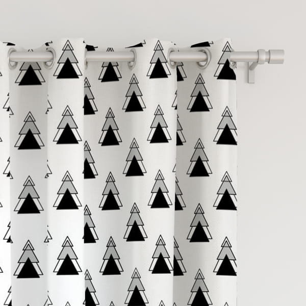 Zasłona WINTER  wzór BN04 | geometryczne, nowoczesne choinki 150 x 240 cm tkanina standard