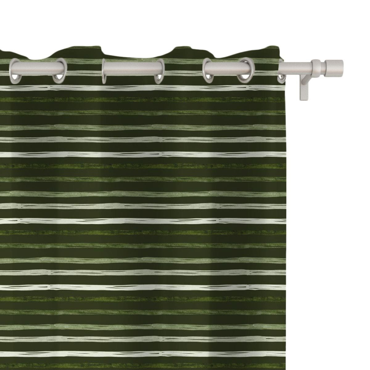 Zasłona WINTER wzór BN48 | Pasy na ciemnozielonym tle 150 x 230 cm tkanina standard