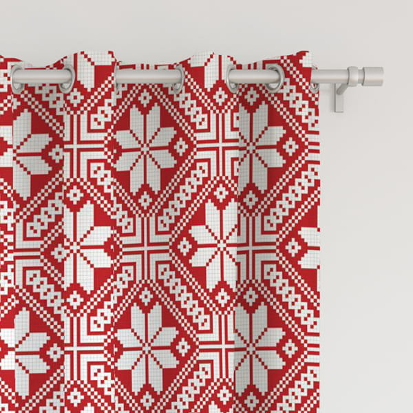 Zasłona WINTER  wzór BN25 | zimowy skandynawski wzór 150 x 150 cm tkanina zaciemniająca