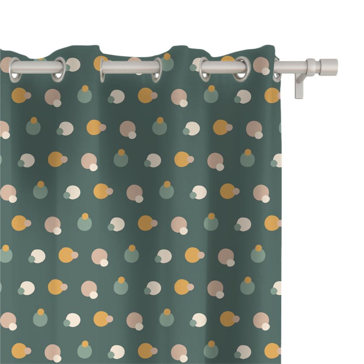 Zasłona WINTER wzór BN68 | Bombki na zielonym tle 150 x 240 cm tkanina standard