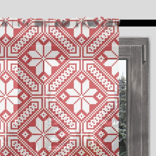 Firana świąteczna WINTER wzór BN25 | zimowy skandynawski wzór 140 x 200 cm