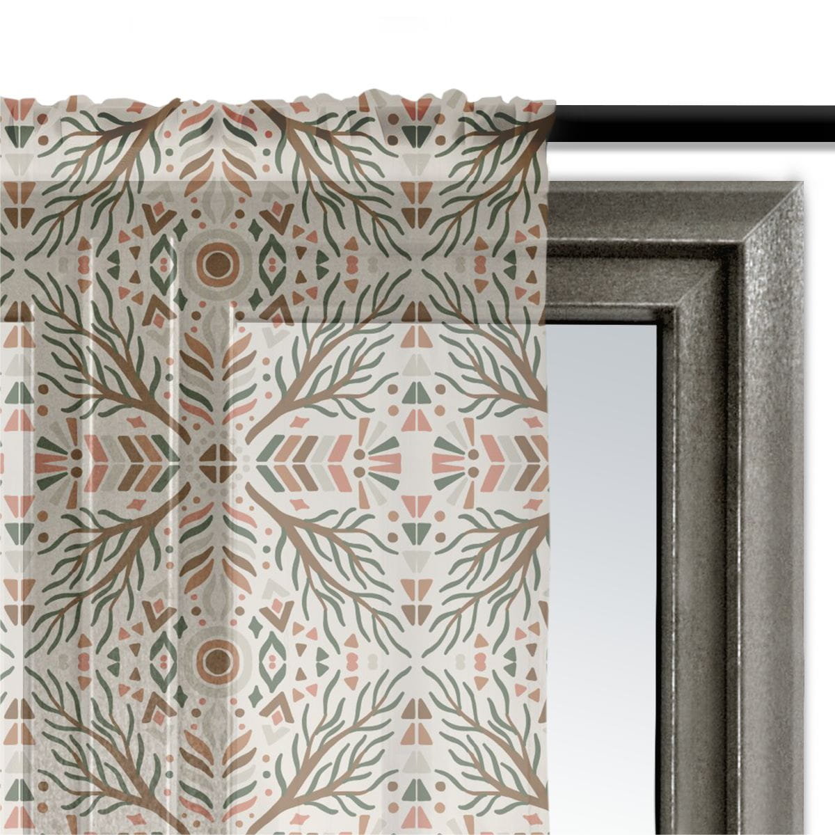 Firana świąteczna WINTER wzór BN69 | Zimowe boho 140 x 150 cm