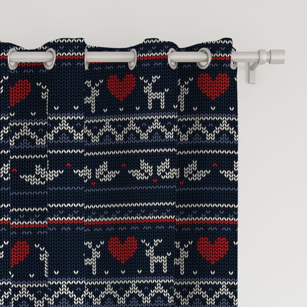 Zasłona WINTER  wzór BN10 | zimowy sweter 150 x 260 cm tkanina zaciemniająca