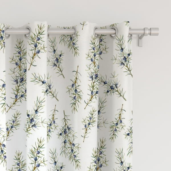 Zasłona WINTER wzór BN39 | gałązki jałowca 150 x 160 cm tkanina zaciemniająca