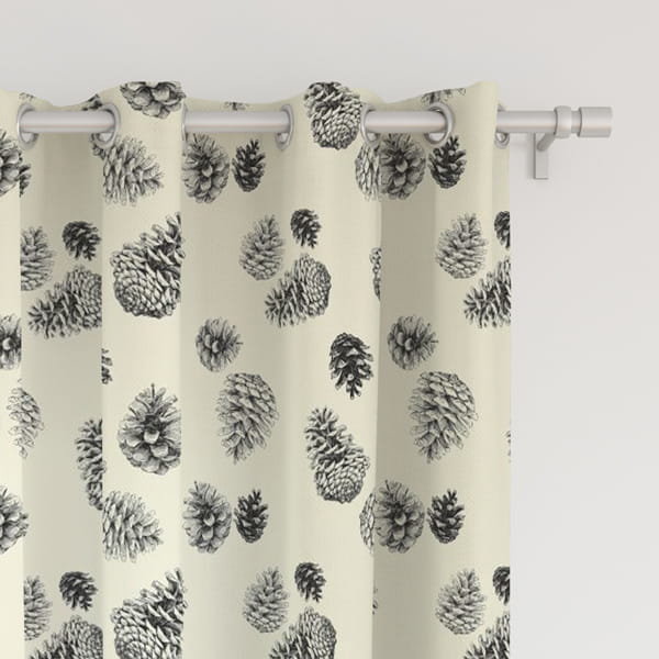 Zasłona WINTER  wzór BN12 | szyszki 150 x 200 cm tkanina zaciemniająca