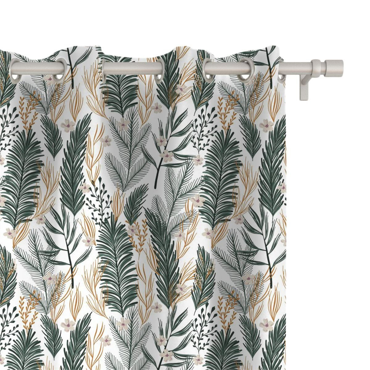 Zasłona WINTER wzór BN72 | Świąteczne gałązki 150 x 160 cm tkanina zaciemniająca