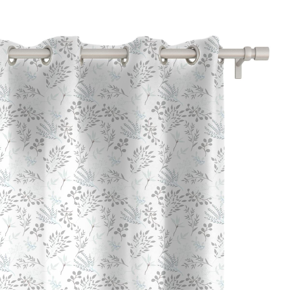 Zasłona WINTER wzór BN61 | Oszronione gałązki 150 x 300 cm tkanina zaciemniająca