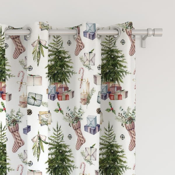 Zasłona WINTER wzór BN36 | pastelowe prezenty 150 x 150 cm tkanina zaciemniająca