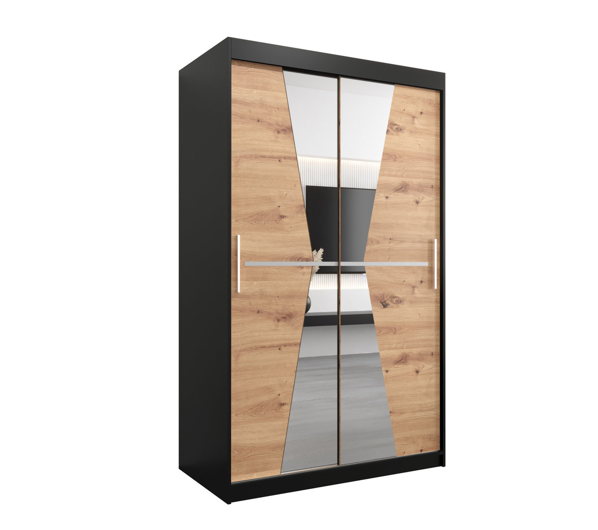 Szafa przesuwna Garderoba MAROKO 120 gł. 62 czarny/artisan