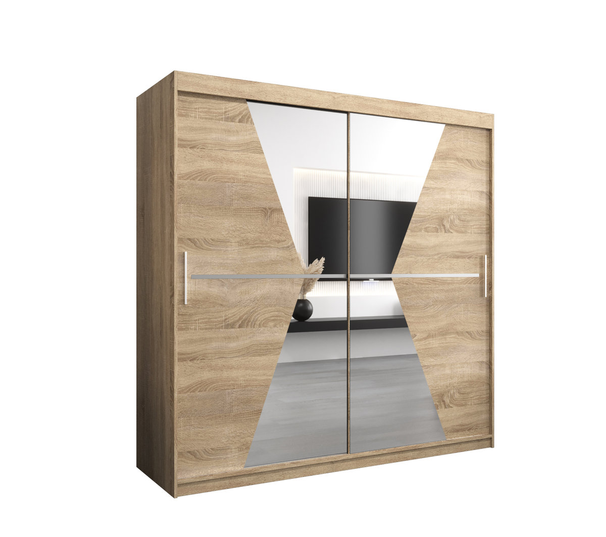 Szafa przesuwna Garderoba MAROKO 200 gł. 62 sonoma/sonoma