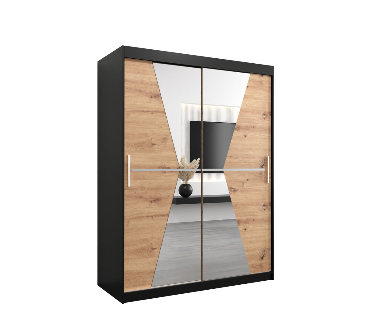 Szafa przesuwna Garderoba MAROKO 150 gł. 62 czarny/artisan