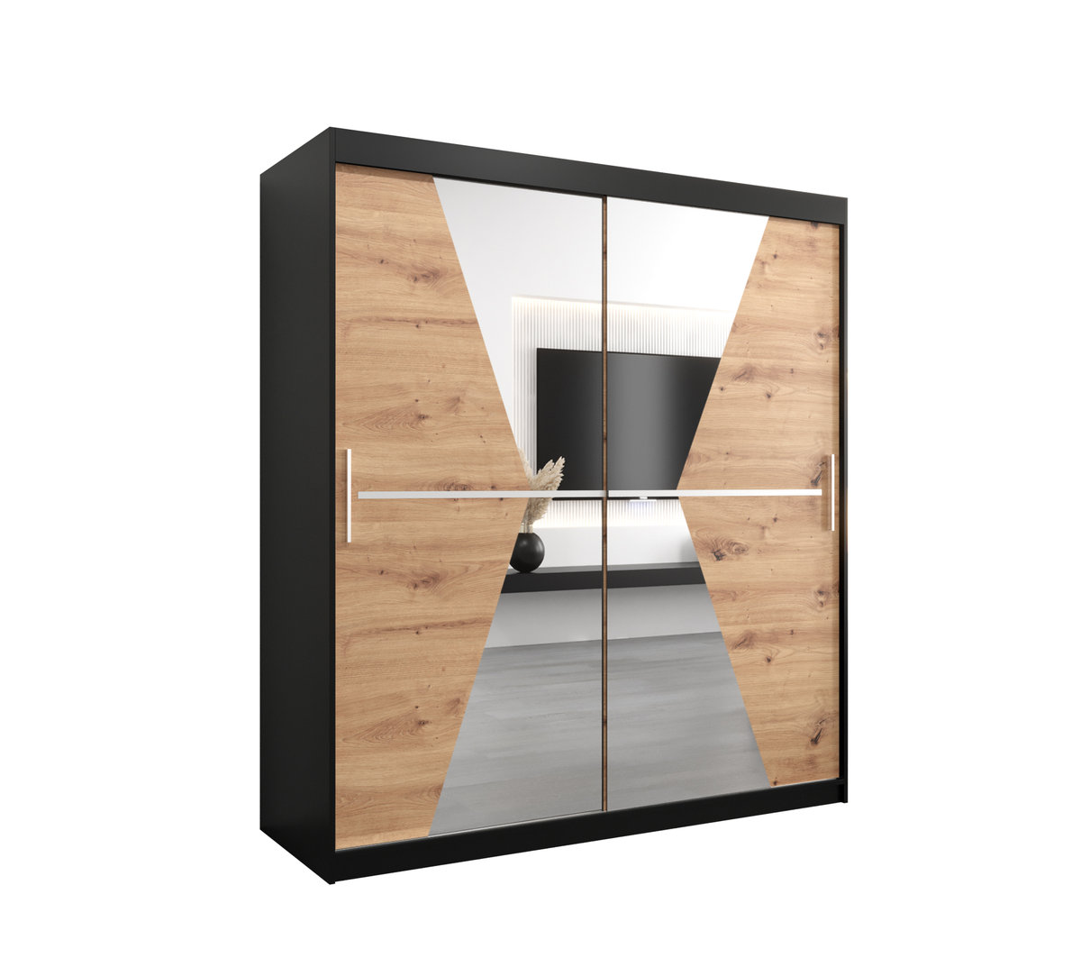 Szafa przesuwna Garderoba MAROKO 180 gł. 62 czarny/artisan