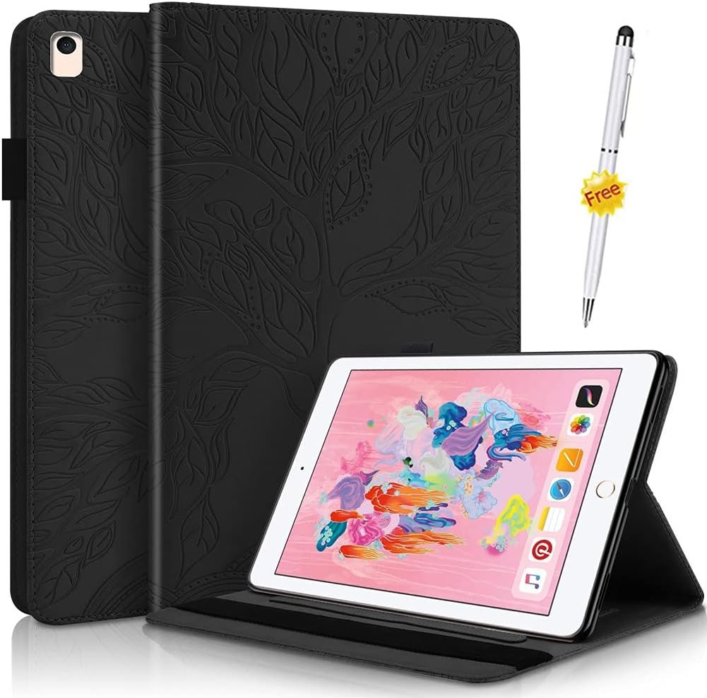 ETUI DO APPLE IPAD 10.2 SKÓRZANE CZARNE Z KLAPKĄ OCHRONNE EKO +RYSIK