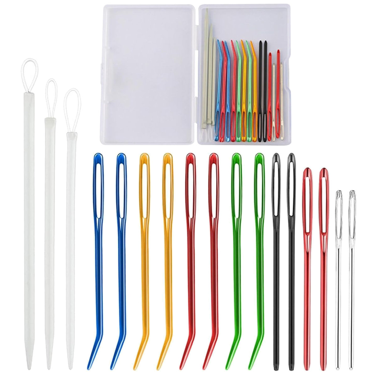 Igły do szycia włóczki przędzy tępe do wełny dziewiarskie 18 el.