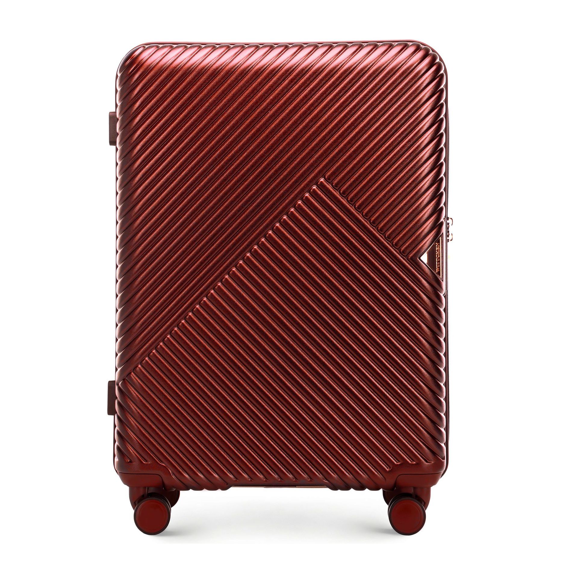 Średnia walizka z polikarbonu burgund