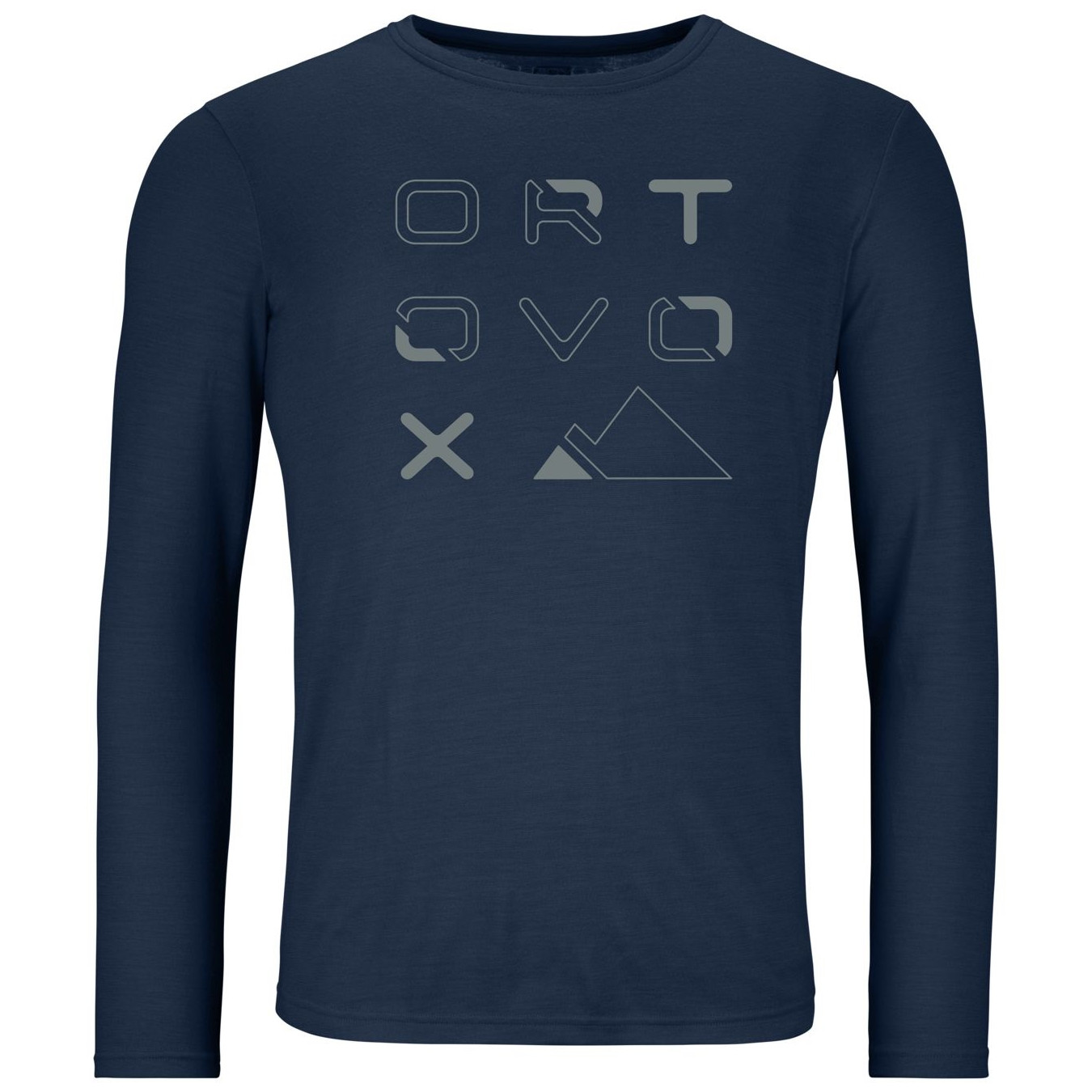 Koszulka męska Ortovox 185 Merino Brand Outline Ls M Rozmiar: L / Kolor: niebieski