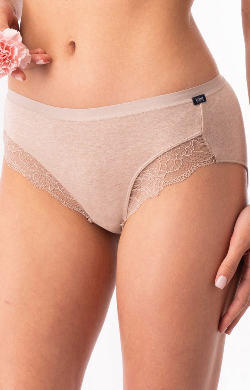 2-pack klasyczne figi damskie LPC 200, Kolor beżowo-brązowy, Rozmiar S, Key - Intymna