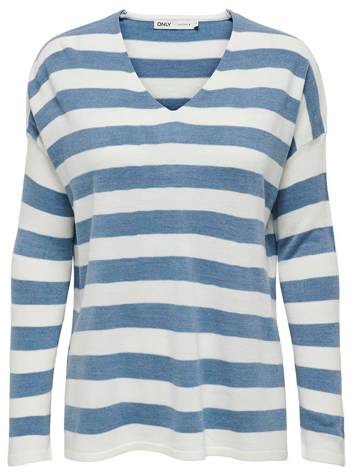 ONLY Sweter w kolorze biało-niebieskim