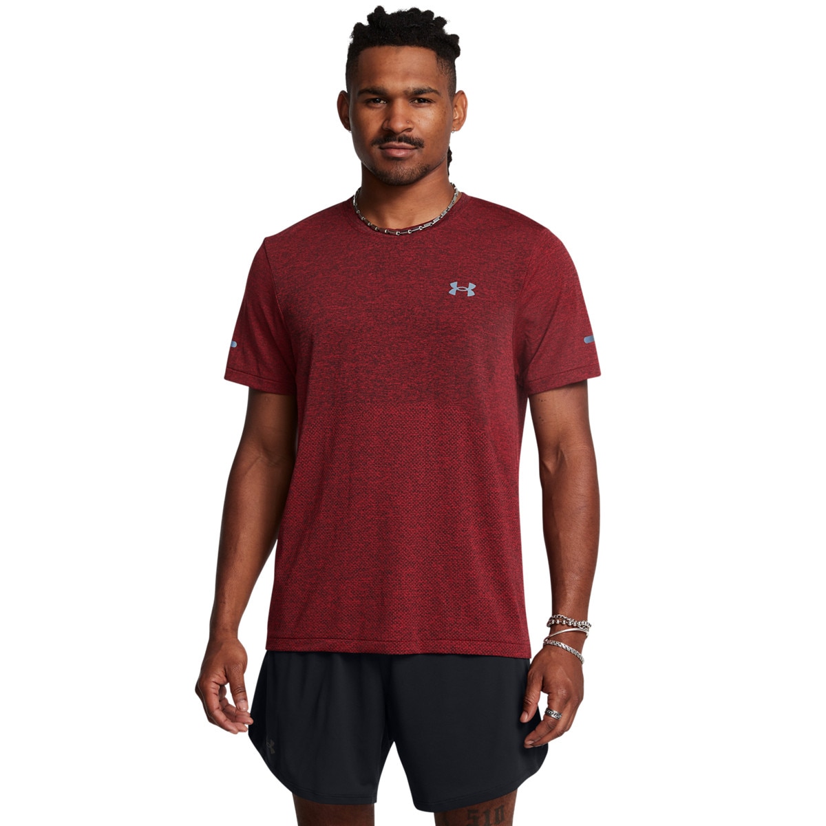 Męska koszulka do biegania Under Armour UA Seamless Stride SS - czerwona - UNDER ARMOUR