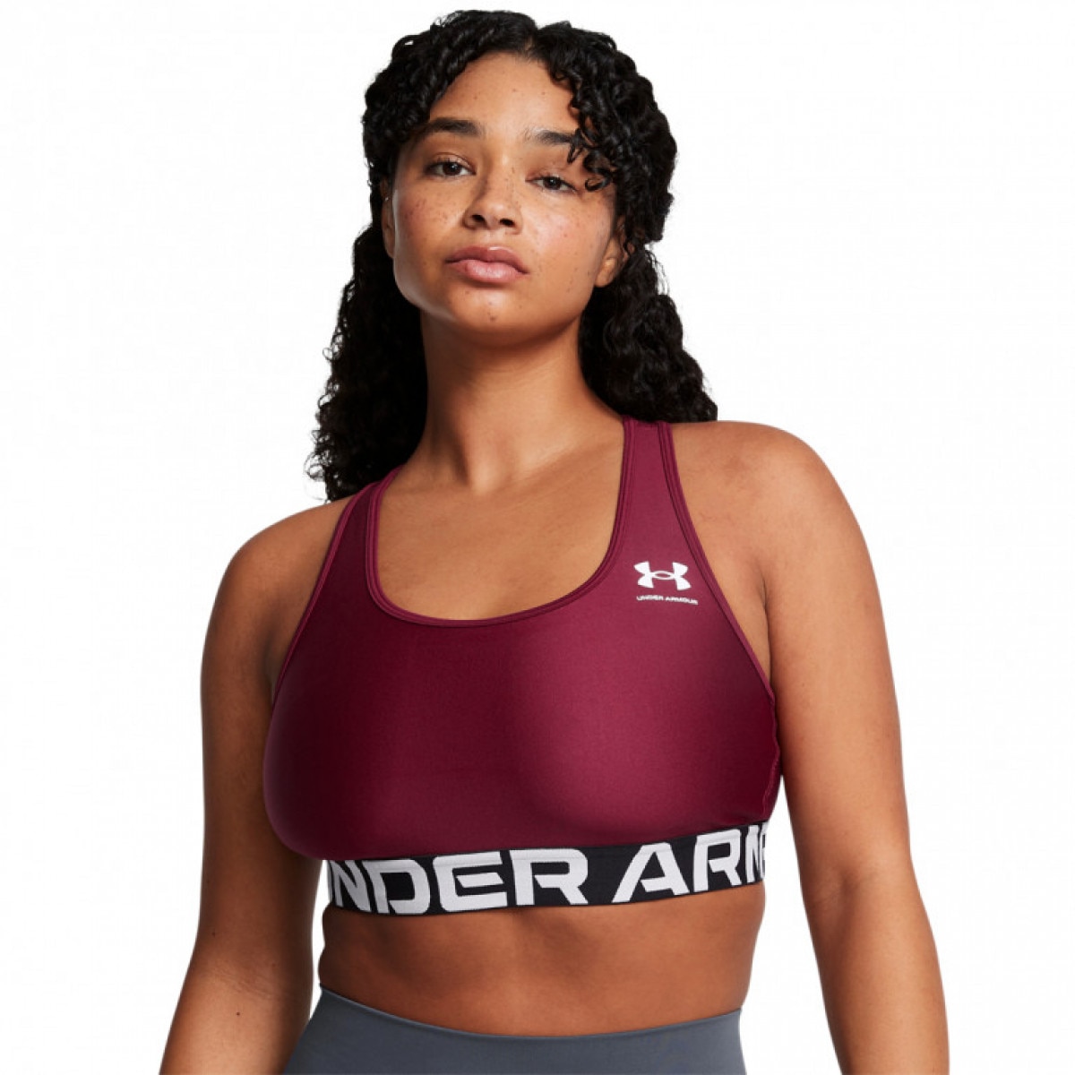 Biustonosz treningowy Under Armour UA Hg Authentics Mid Branded - czerwony - UNDER ARMOUR