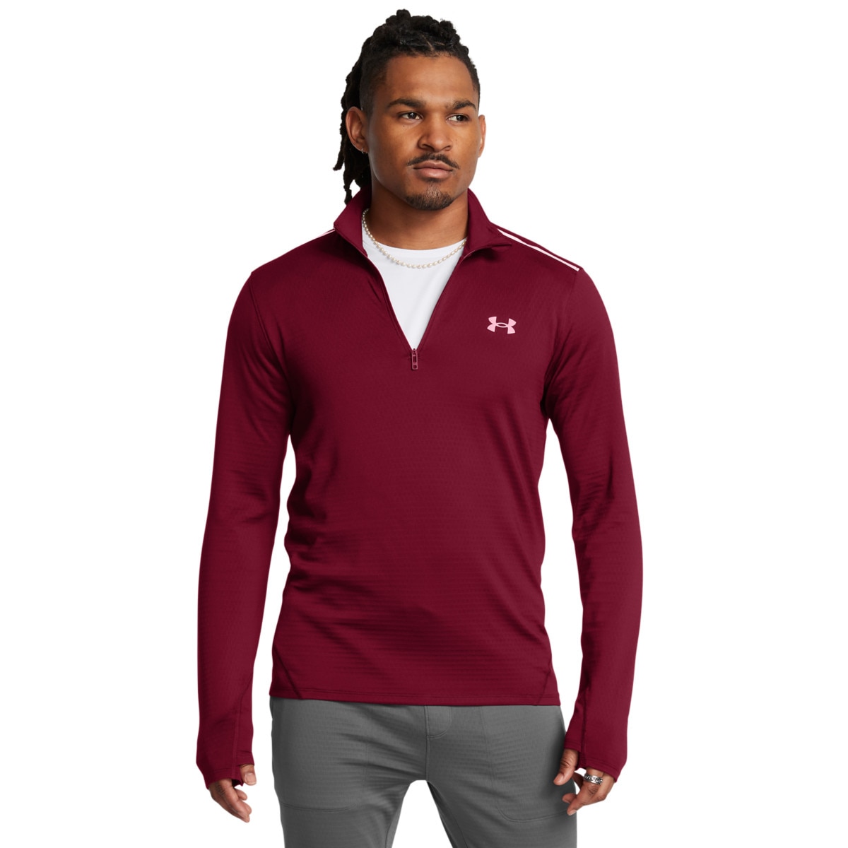 Męska bluza treningowa Under Armour UA Vanish Cold Weather 1/4 Zip - czerwona - UNDER ARMOUR