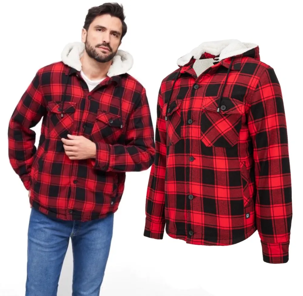 Kurtka Brandit Lumber Jacket Hooded Red/Black Checkered L