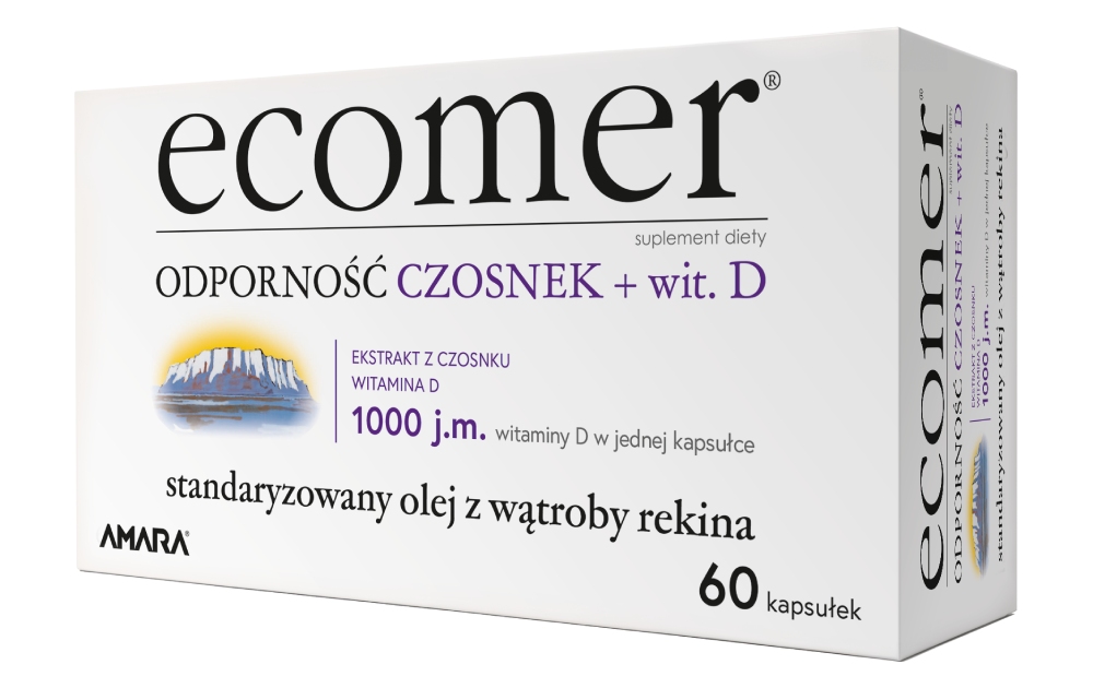 Ecomer Odporność czosnek + wit. D 60 kaps.
