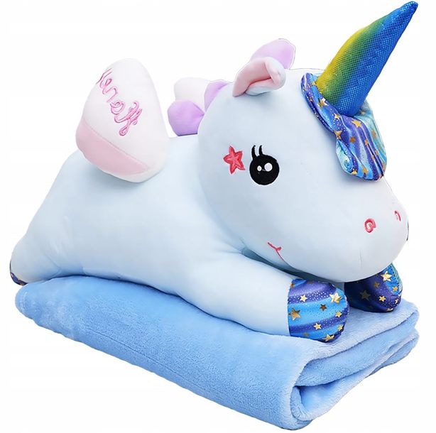 Maskotka Duża 3w1 Poduszka Z Kocem Jednorożec