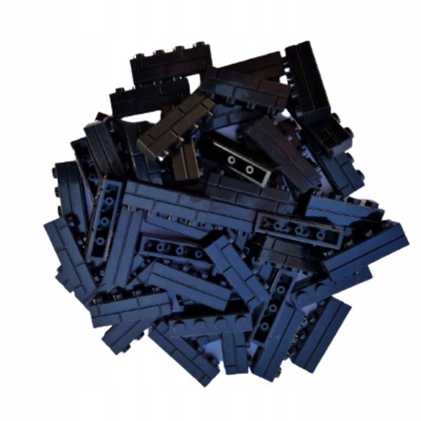 Klocki konstrukcyjne cegły ściany mur czarne 50szt