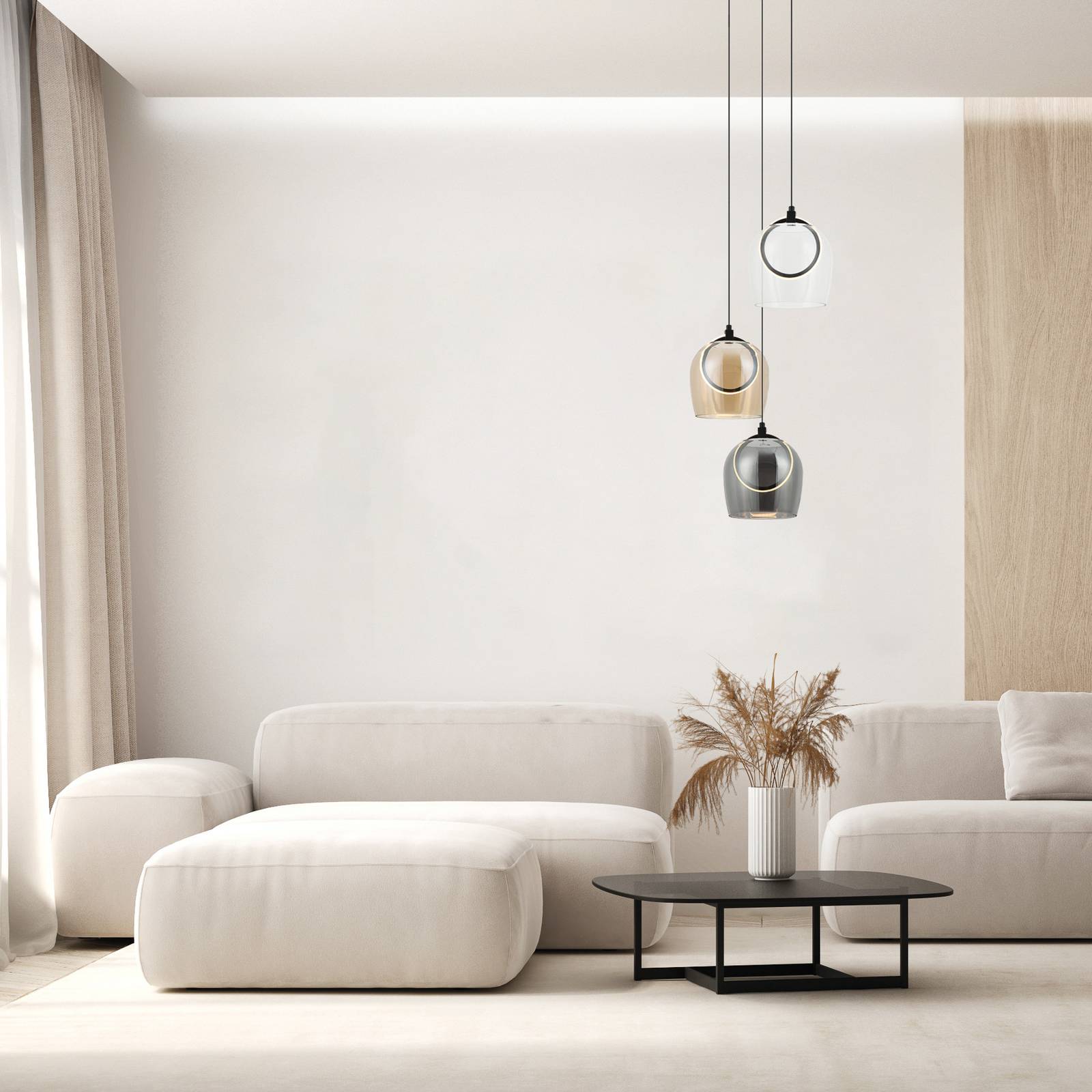 Zambelis Lampa wisząca LED 23081, 3-punktowa, szkło, Ø 44 cm, 3000 K